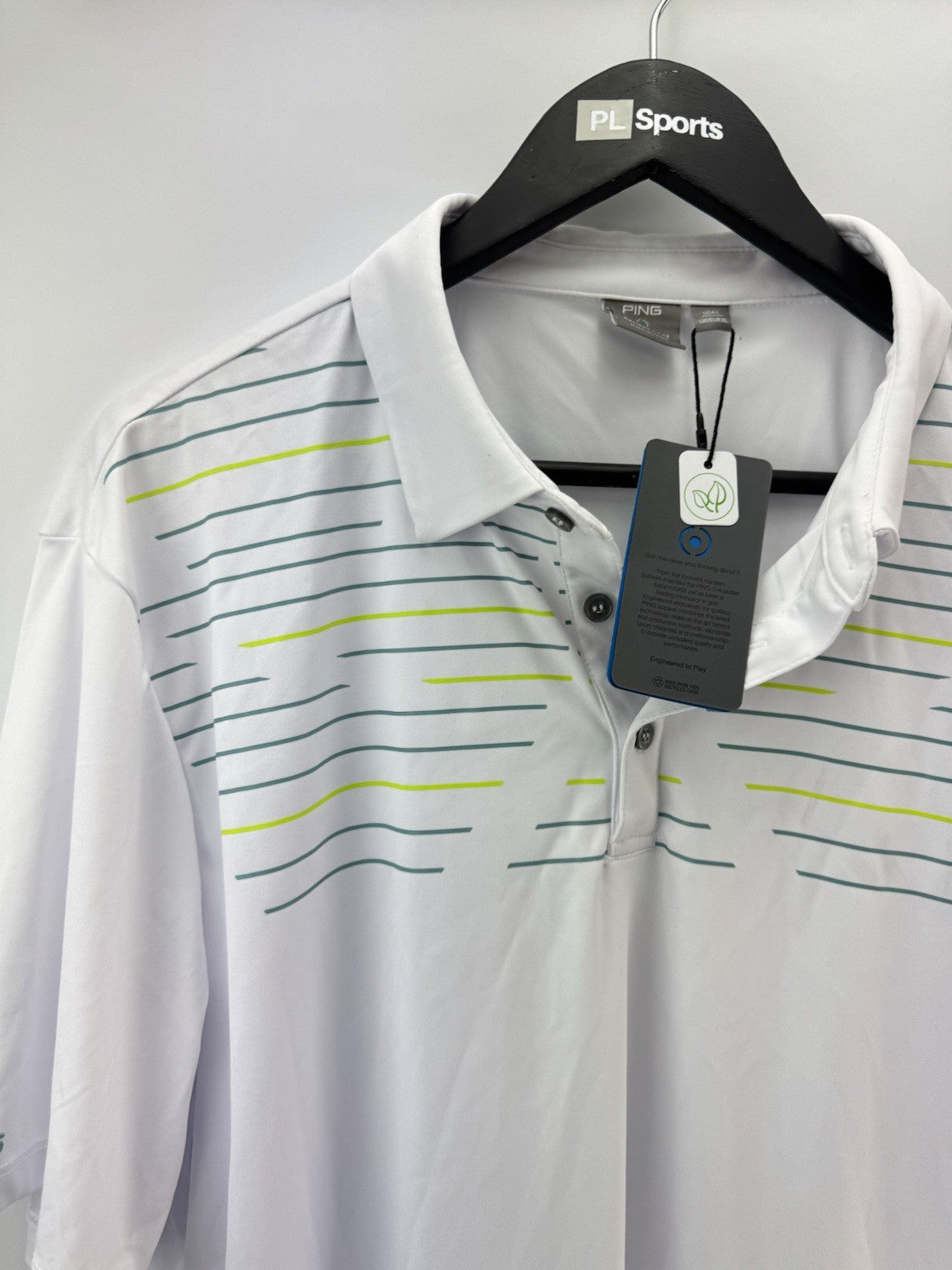 Ping Golf Mens Polo Shirt Portman UK XL /Short Sleeve /White /New /286593