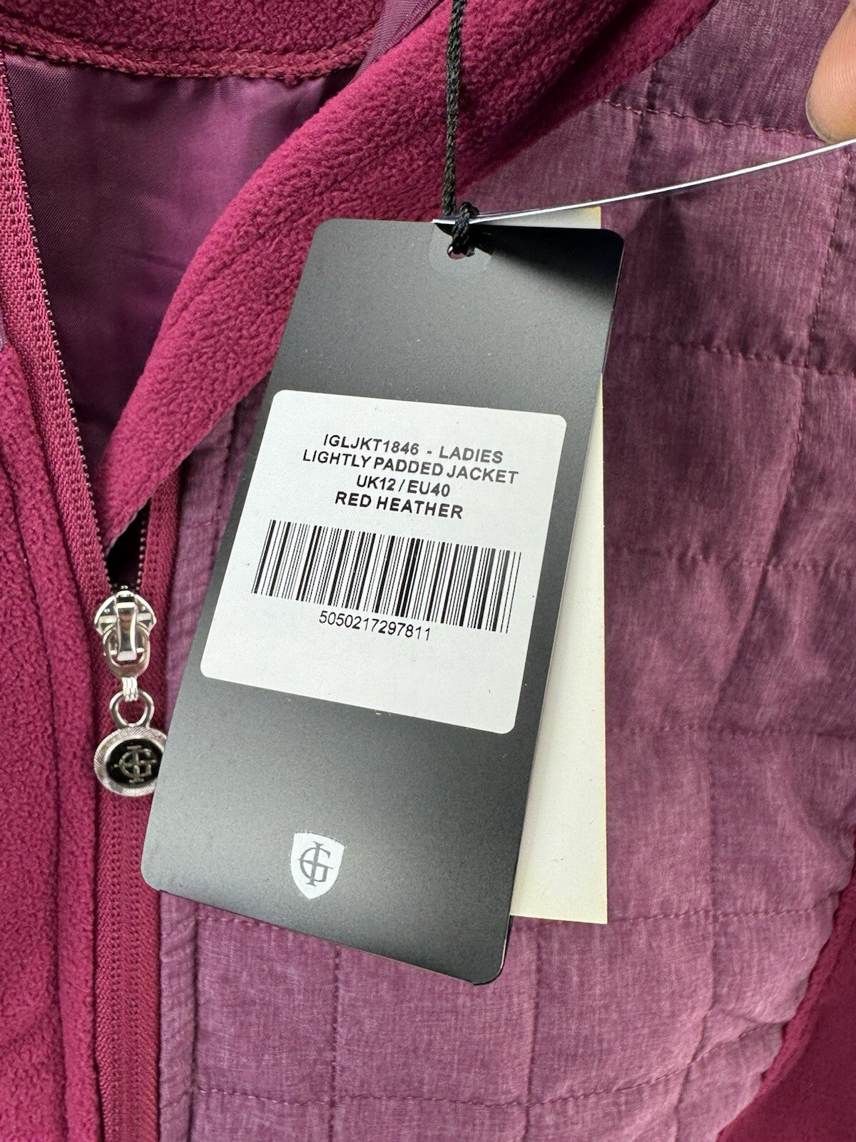 Island Green Women’s Jacket Thermal Lightly Padded UK 12 /Burgundy /New /218188