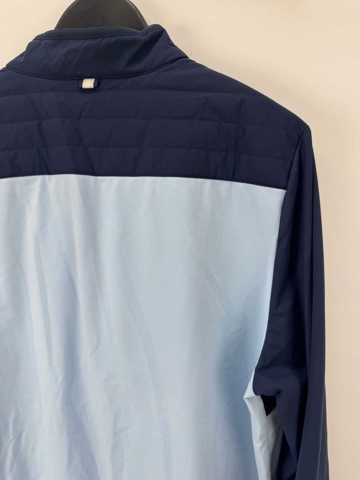 Puma Cloudspun Tech Hybrid Jacket Mens Small Deep Navy Light Blue Full Zip/354068
