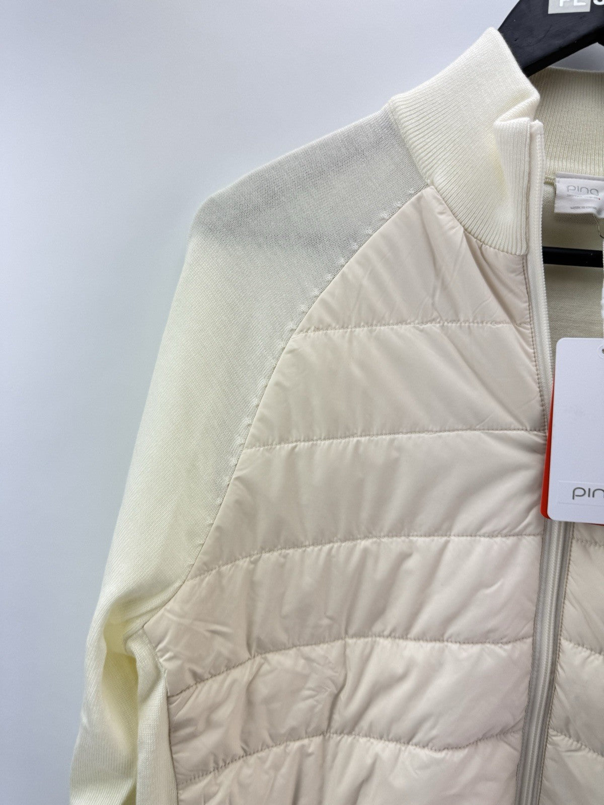 Ping Golf Ladies Jacket Fran Hybrid Full Zip UK 12 /Cream /New /279802