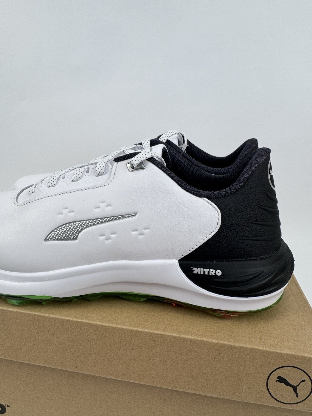 Puma Phantomcat Nitro Men's Golf Shoes Size UK 9 White Black Fluro/320371