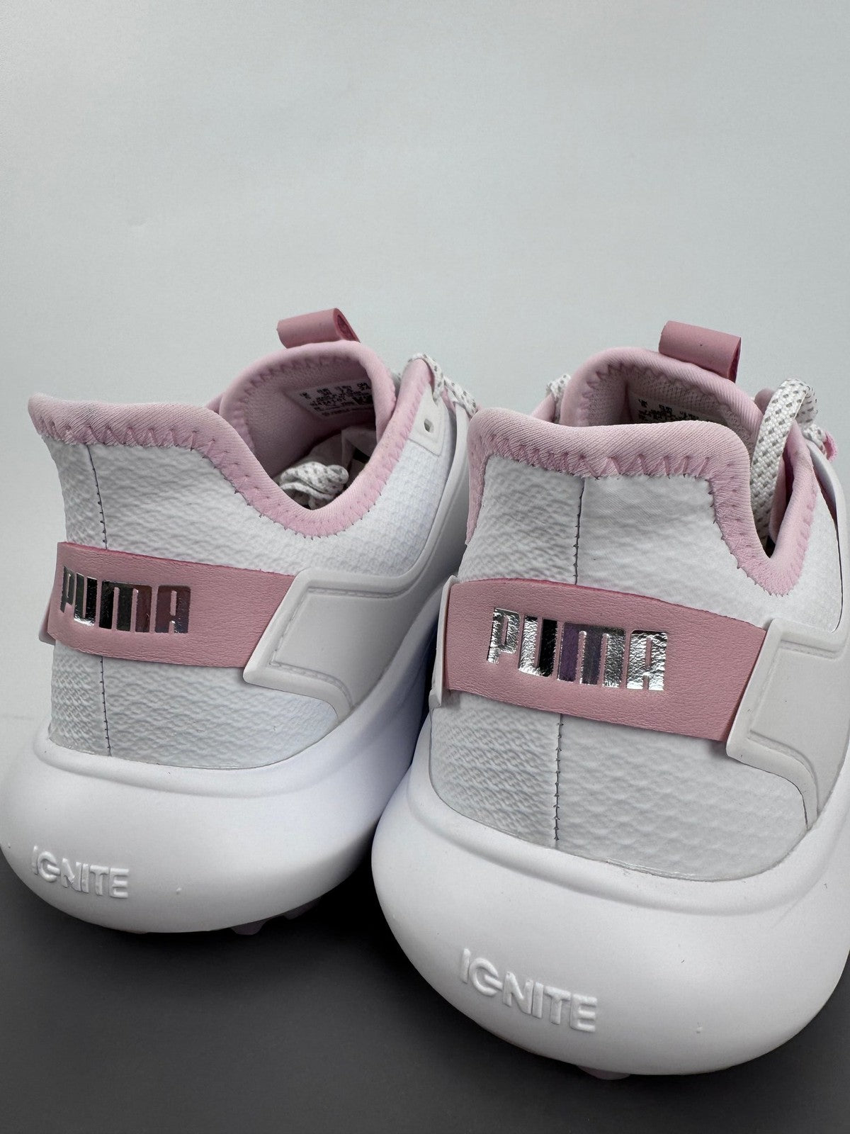 Puma Women's Ignite Fasten8 Trainers Size UK 5 White Pink Golf Shoes/320387