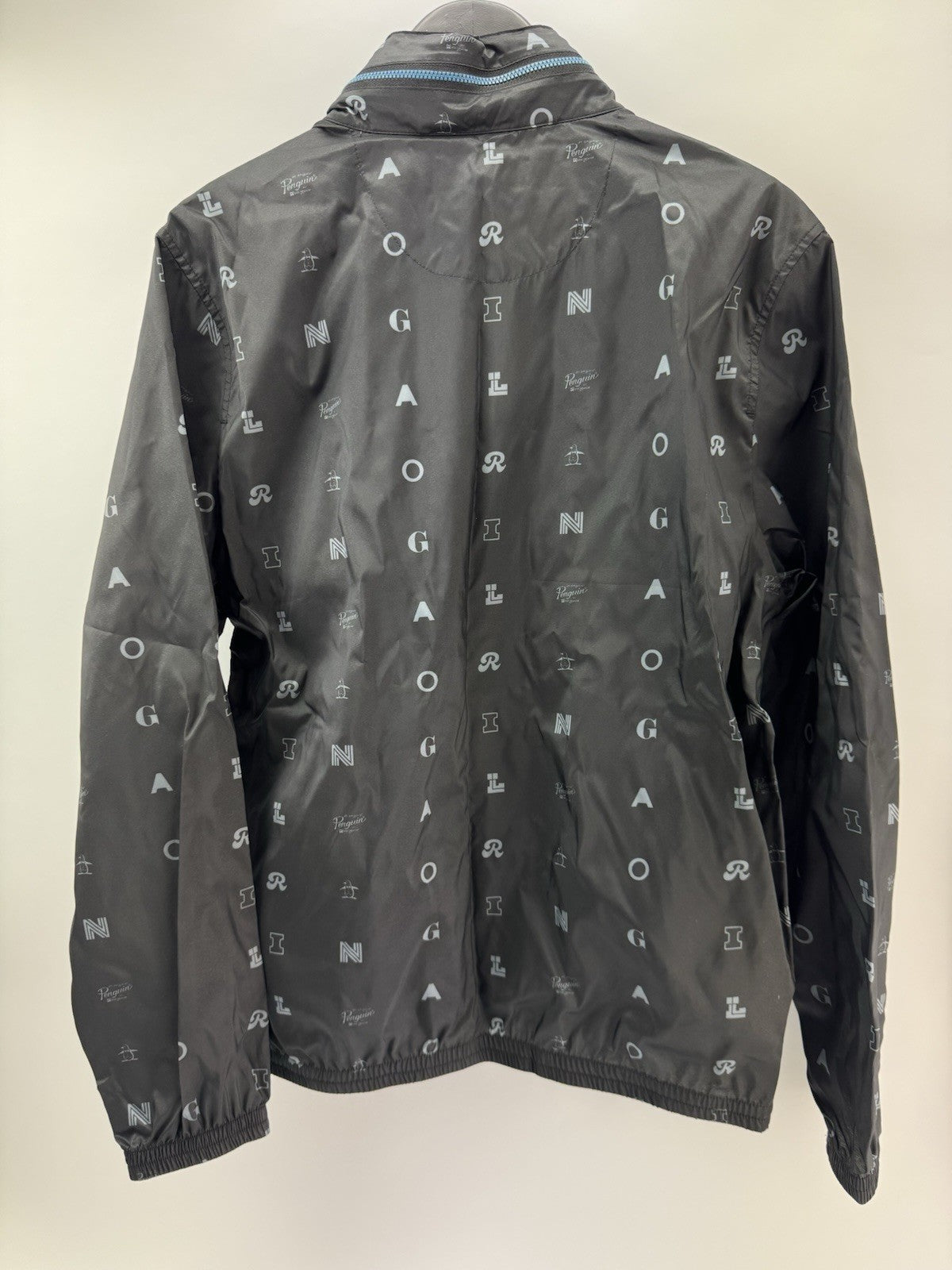 Penguin Original Golf Wind Jacket Logo Print Hood Lightweight UK M /New /286509