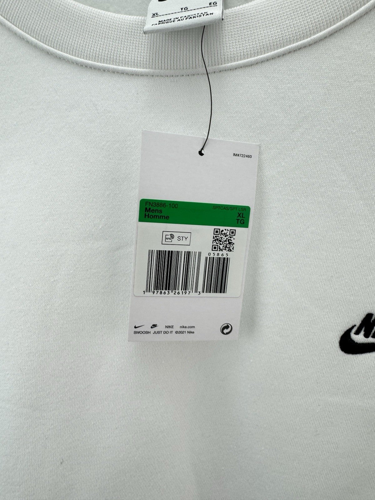 Nike Golf Club Crew Pullover Fleece Jumper Pullover UK XL /White /New /276846