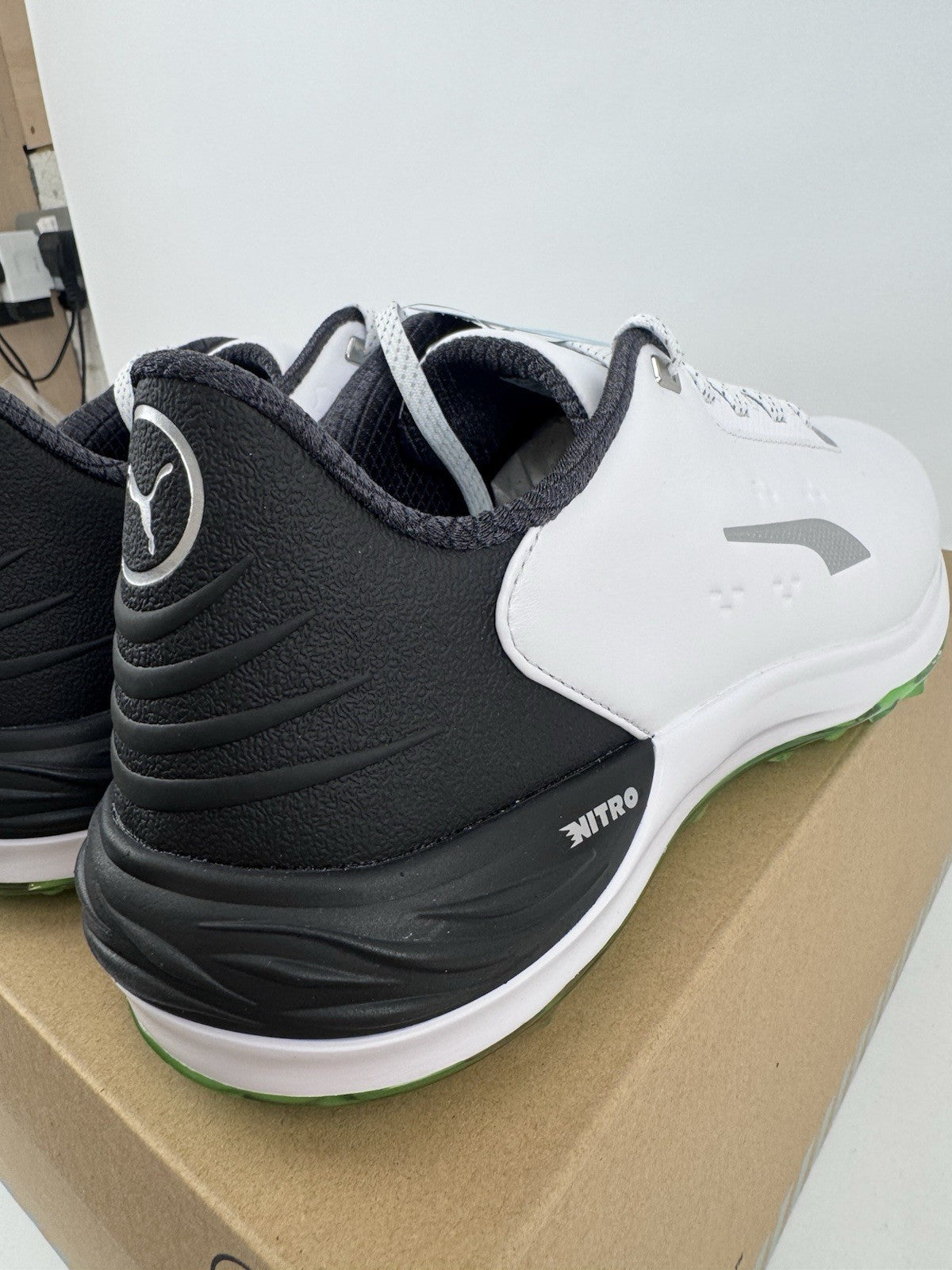 Puma Phantomcat Nitro Men's Golf Shoes Size UK 10.5 White Black Fluro/319076