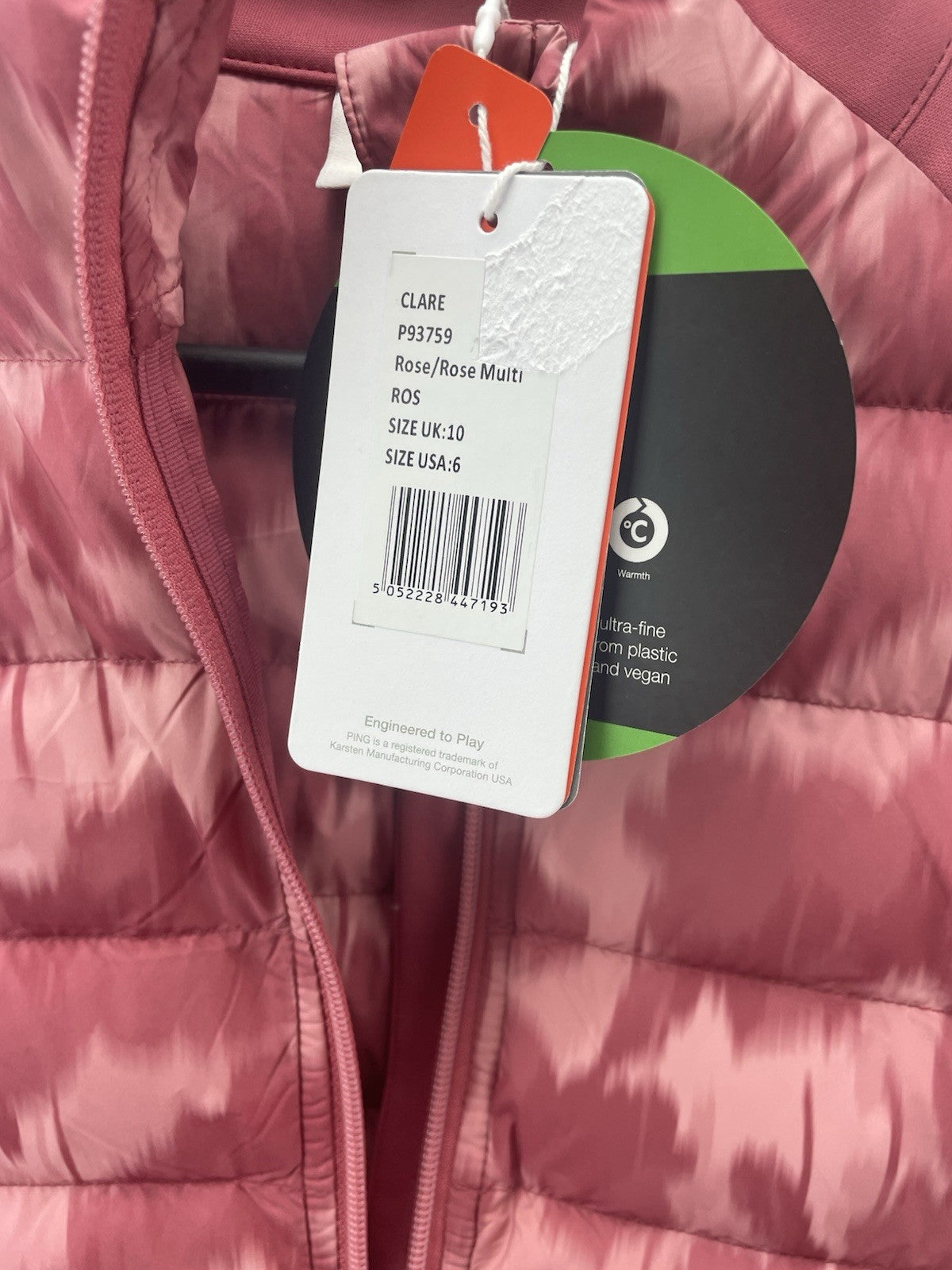 Ping Golf Ladies Jacket Clare Sensorwarm Full Zip UK 10 /New /280938