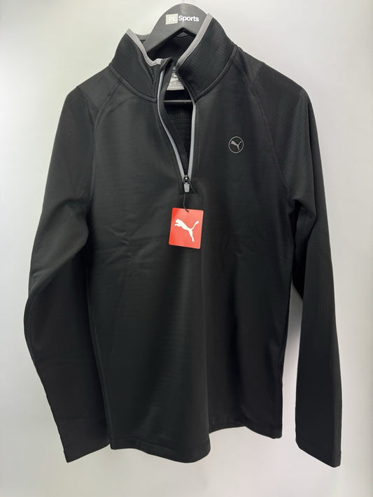 Puma Golf Mens Pullover Waffle Fleece 1/4 Zip UK Small /Black /New /294880