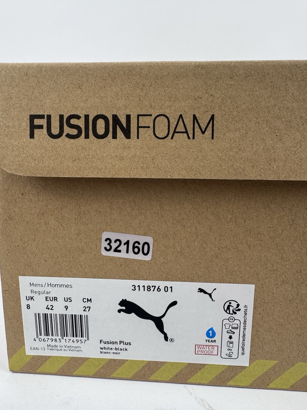 Puma Fusion Foam Fusion Plus Golf Shoes Mens Size UK 8 White Black/3216010