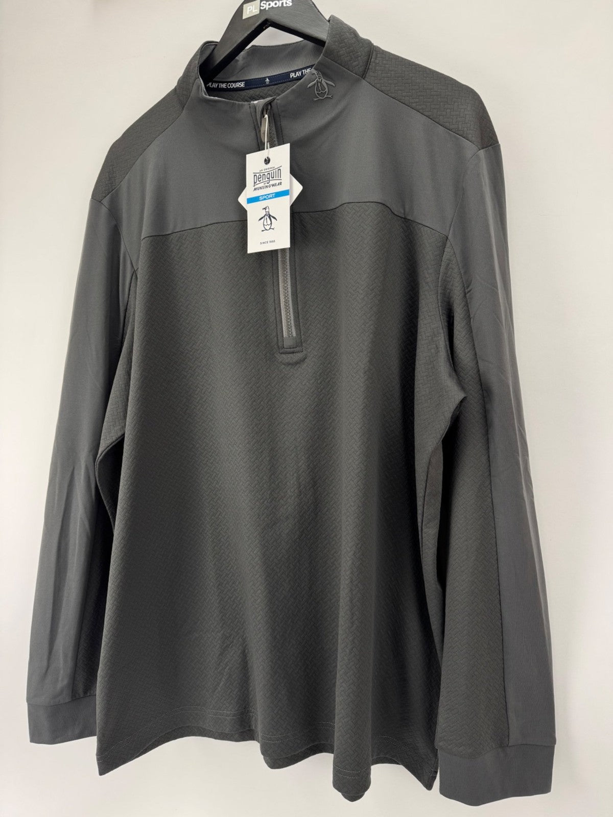 Penguin Golf Quarter Zip Jumper Mens XL Asphalt Grey Lightweight Sport/371214
