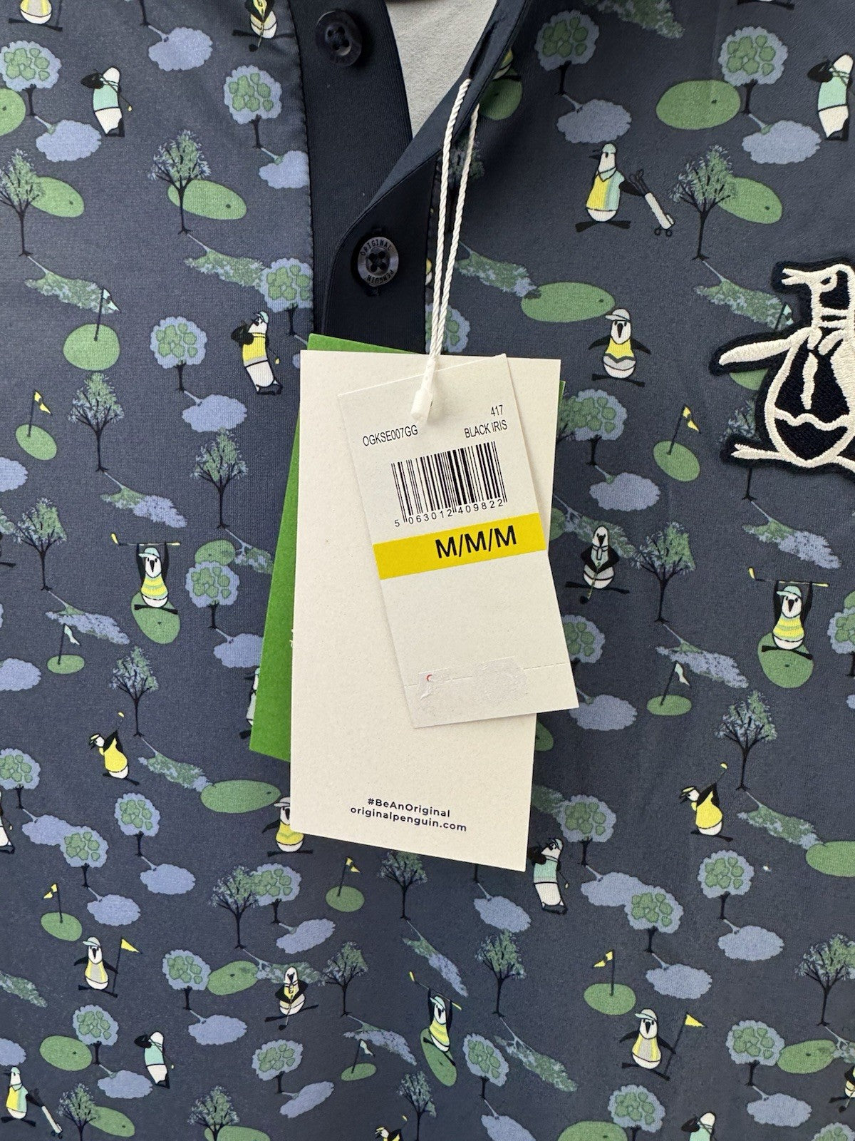Original Penguin Mens Polo Pete N The Course Print UK Medium /New /252536