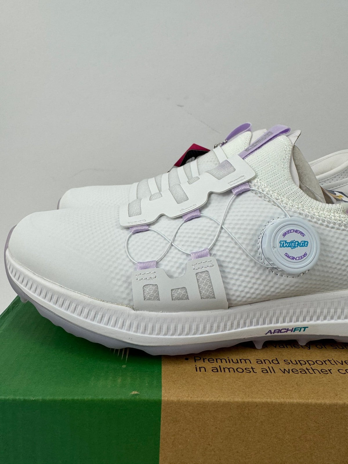 Skechers Go Golf Elite 5 Slip In Women's Size 3.5 White Lavender Arch Fit/349872