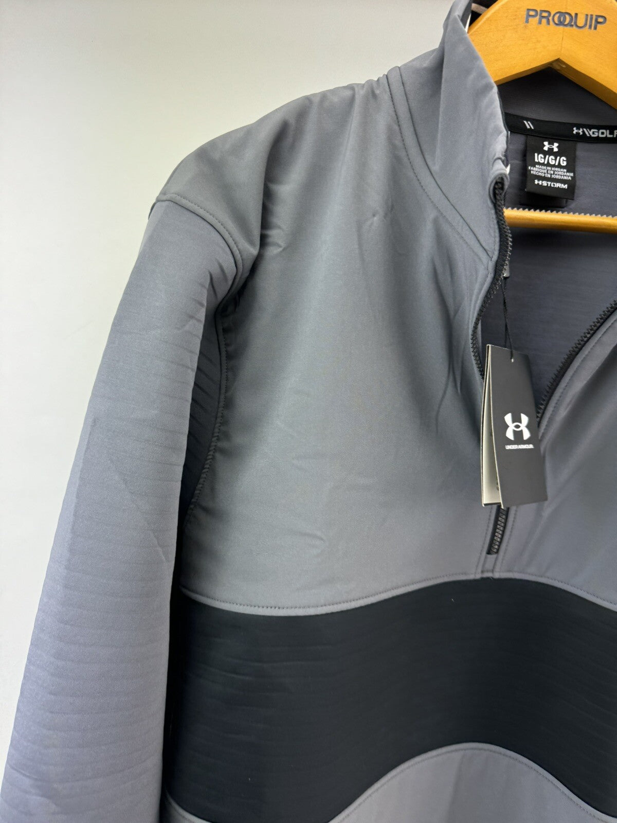 Under Armour Storm Pullover Mens Daytona 1/2 Zip UK Large /Black/Grey /New/207192