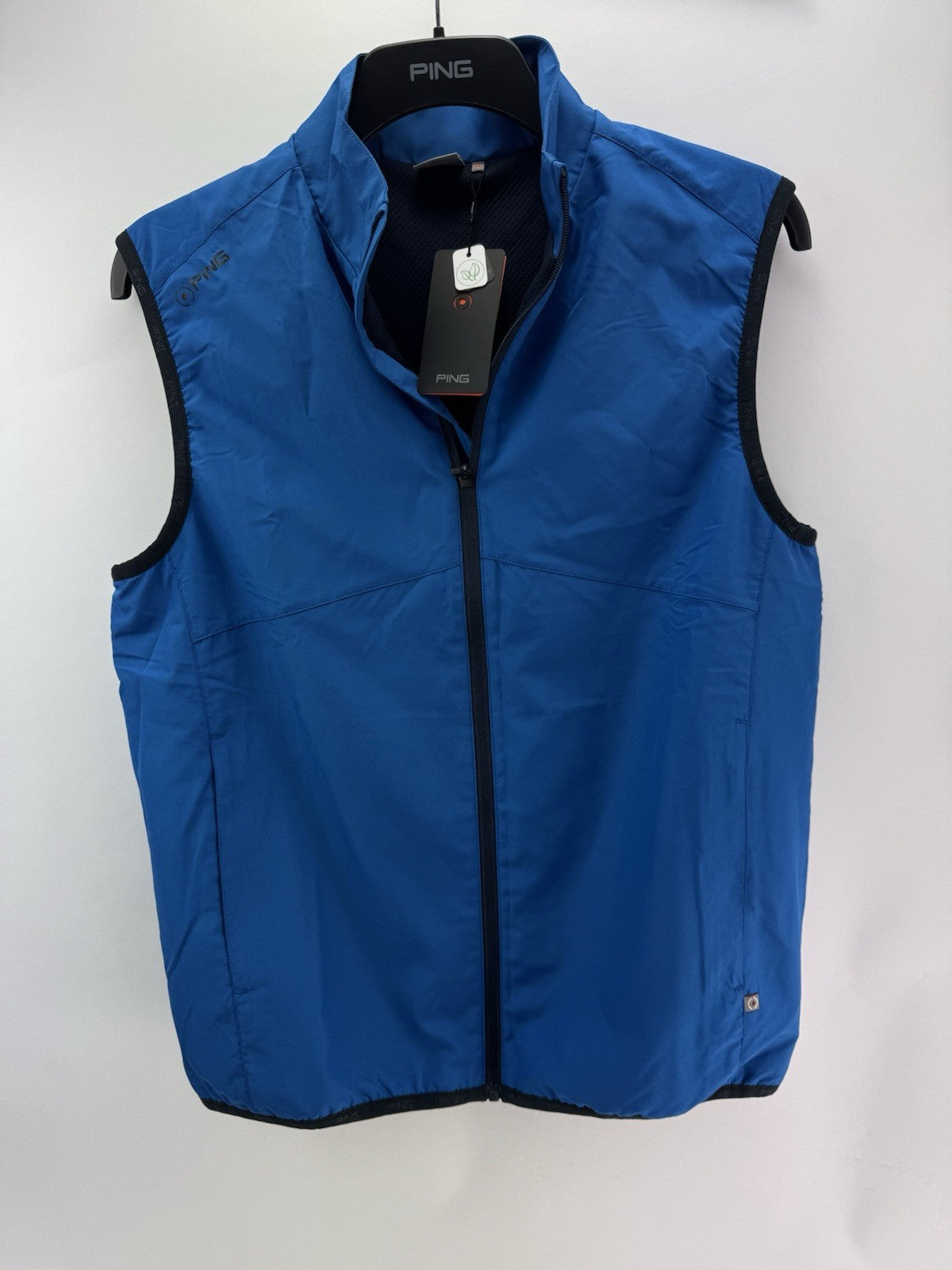 Ping Golf Mens Gilet Ashbourne Blue Sleeveless /Full Zip /Size UK M /New/272200