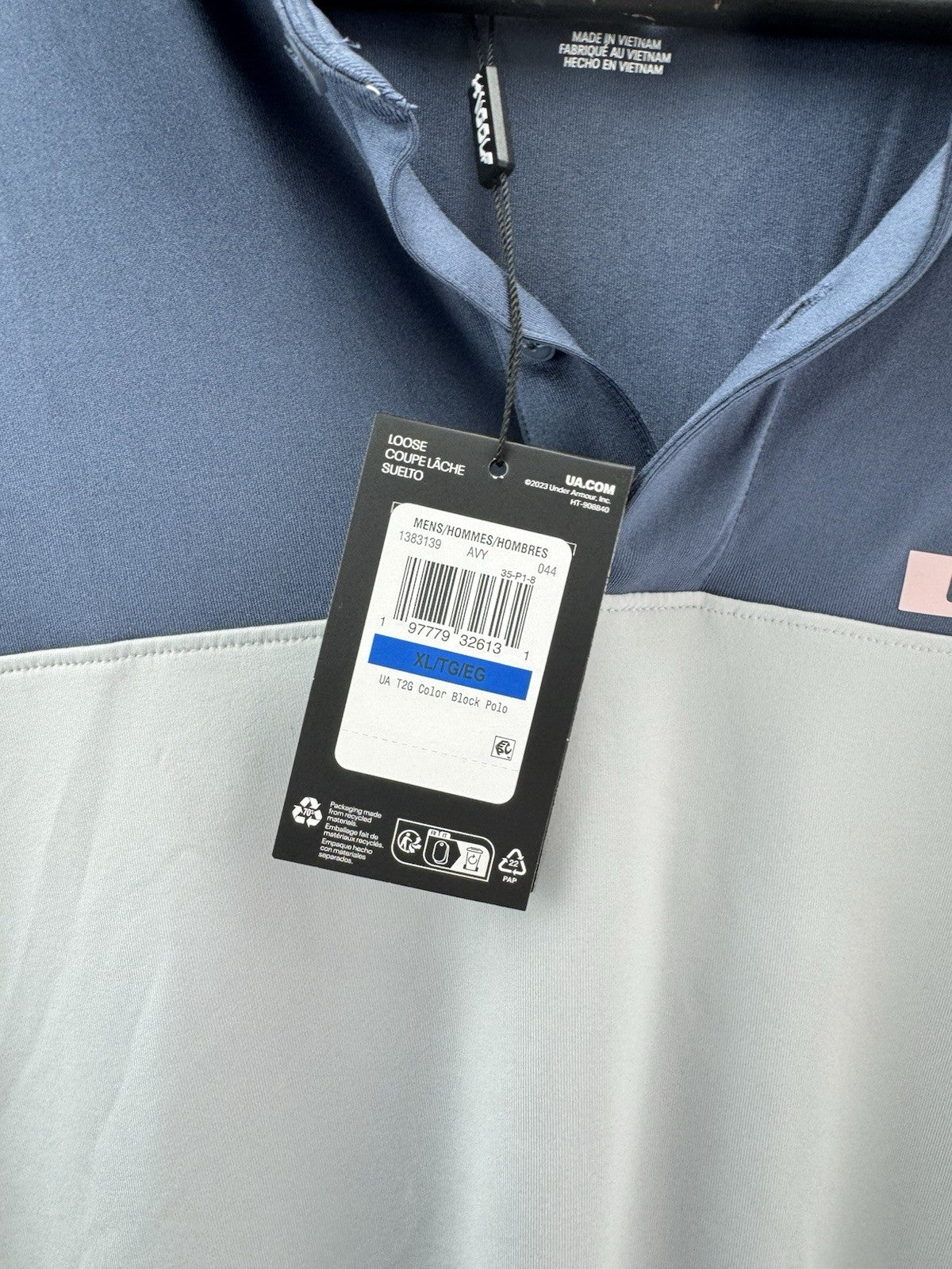 Under Armour Golf Polo T2G Colour Block Mens UK XL /New /285106