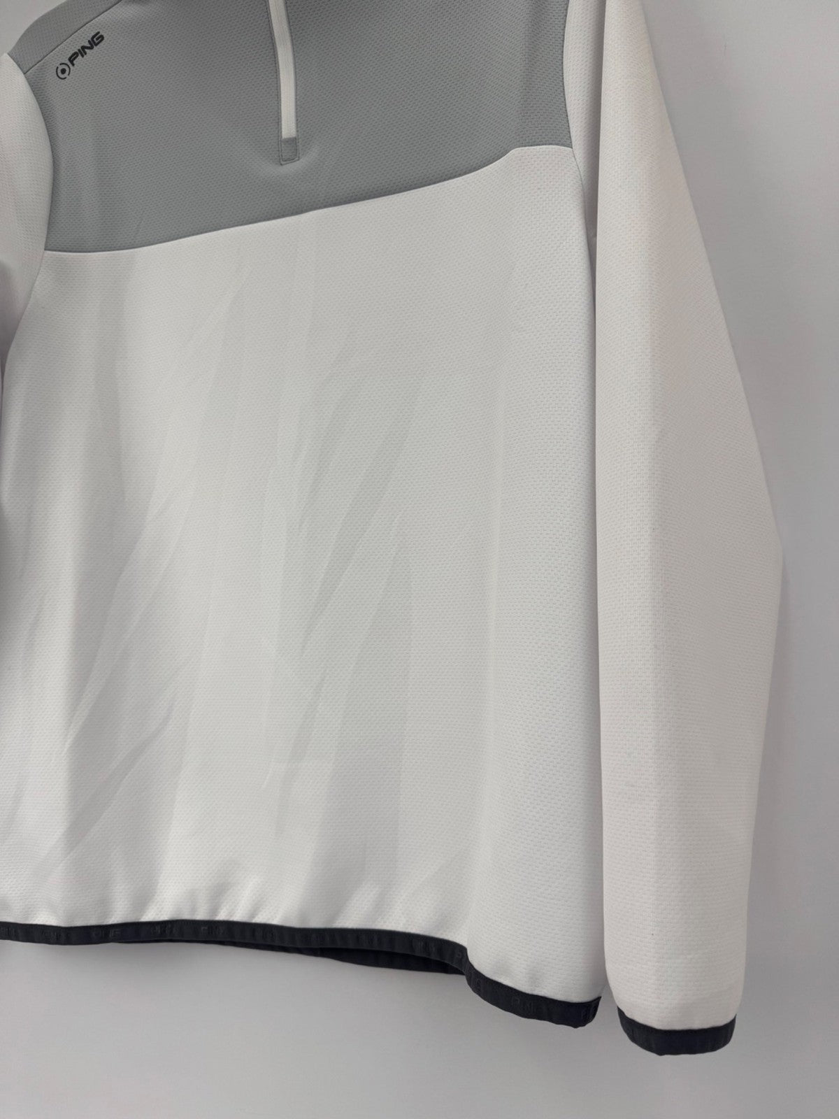 PING Kinver 1/4 Zip Pullover Sweatshirt Men's Large White Pearl Grey/372274