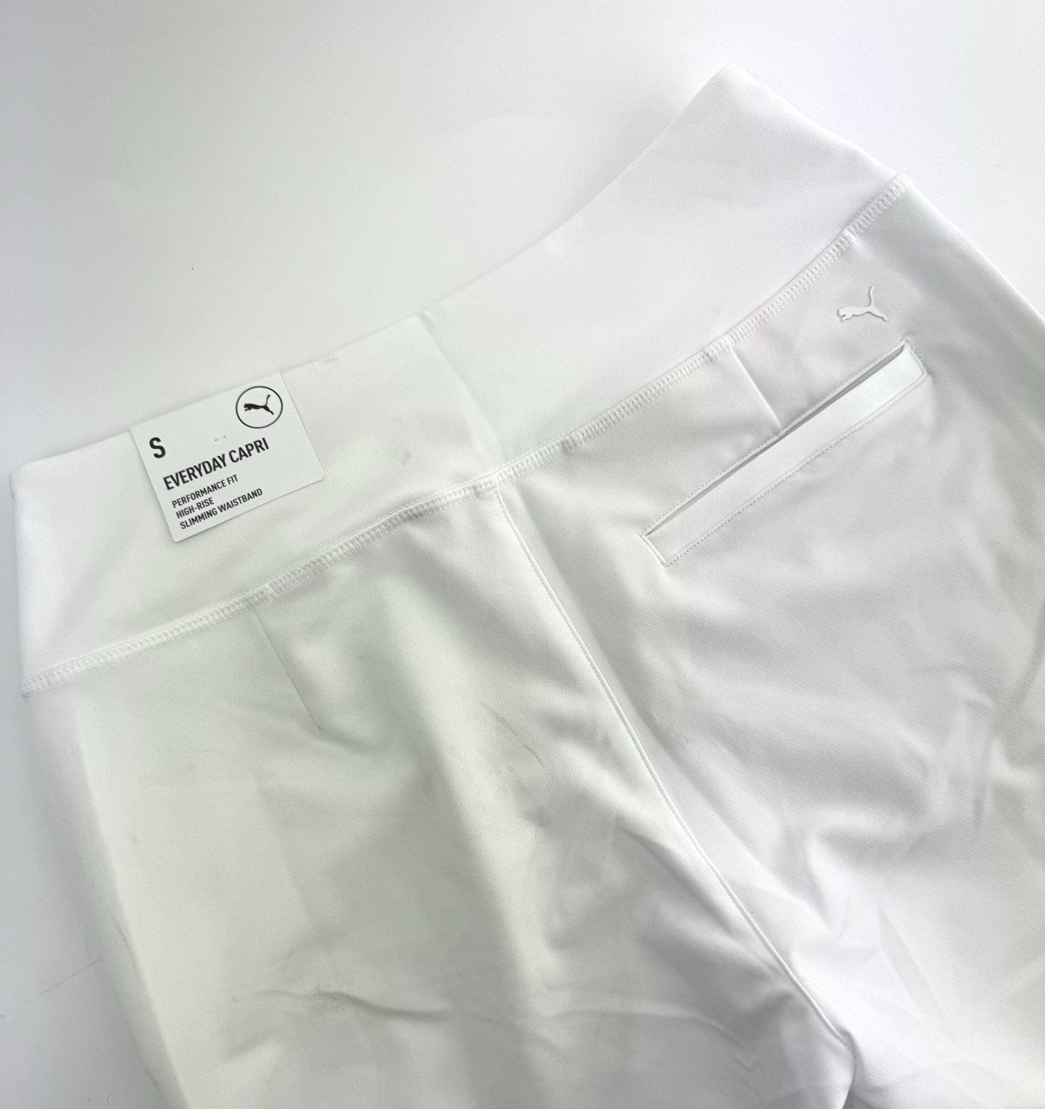 Womens Puma Golf Everyday Capri Trousers White Size UK Small/ High-Rise /309745
