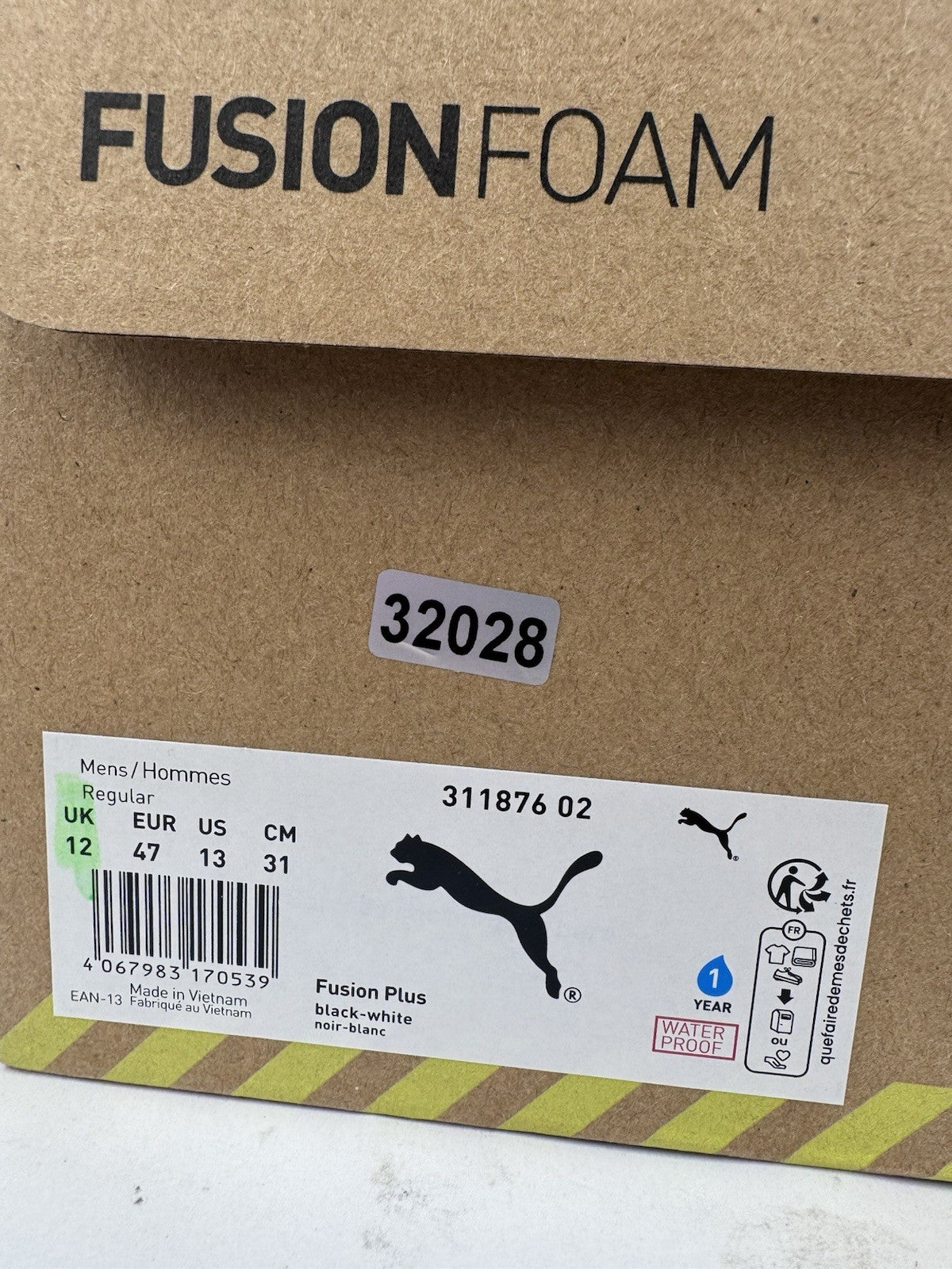 Puma Fusion Plus Spiked Golf Shoes Men's Size UK 12 Black Waterproof/320288