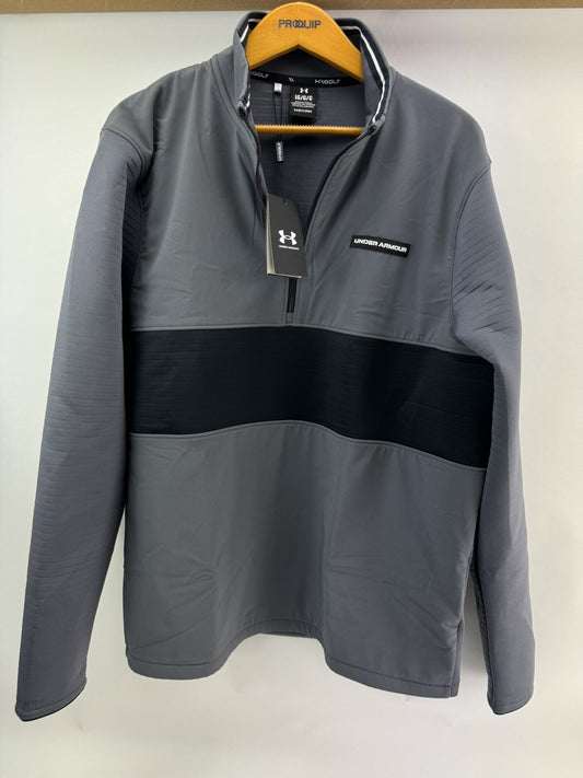 Under Armour Storm Pullover Mens Daytona 1/2 Zip UK Large /Black/Grey /New/207190