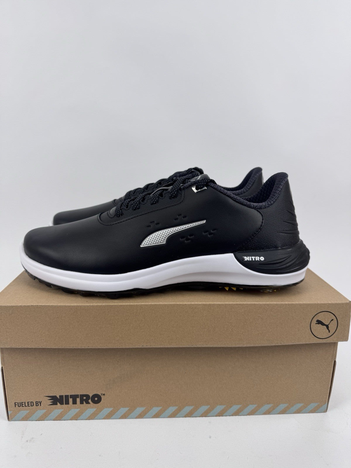 Puma Phantomcat Nitro Men's Golf Shoes Size UK 8.5 Black Silver Yellow/320150