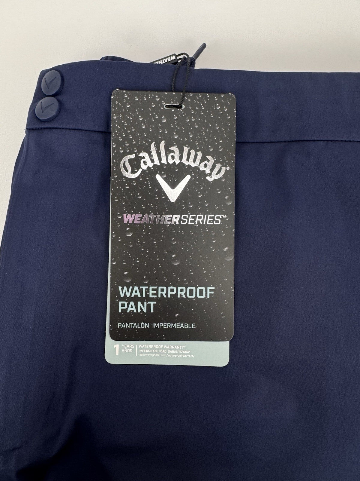 Callaway Weather Series Waterproof Golf Trousers Men's Size Medium Navy/324021