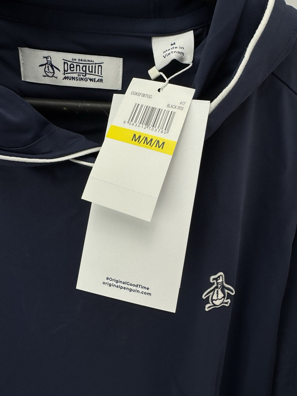 Original Penguin Golf Performance Hoodie Earl Pullover Lightweight UK M /305126