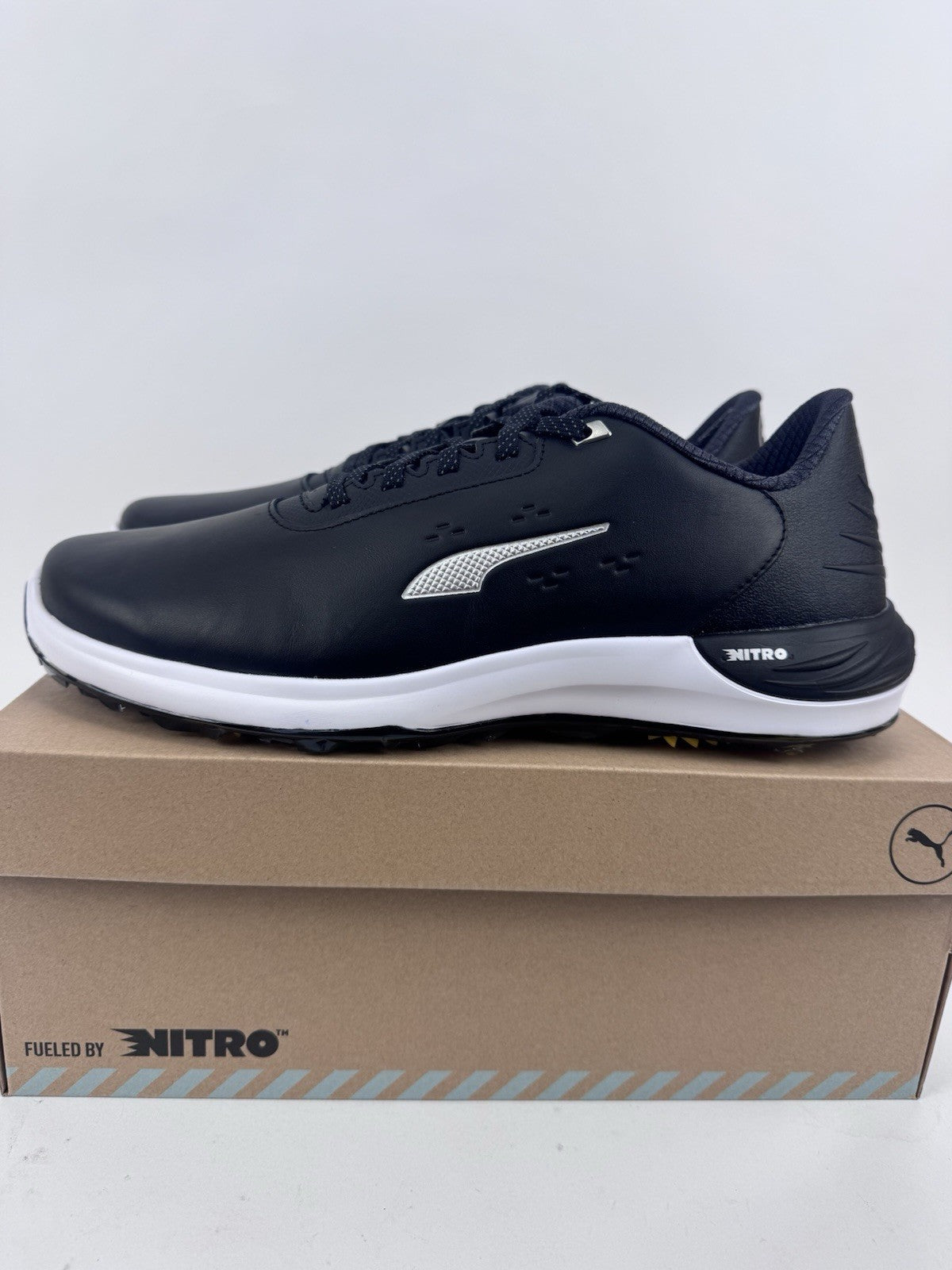 Puma Phantomcat Nitro Men's Golf Shoes Size UK 10 Black Silver Yellow/320310