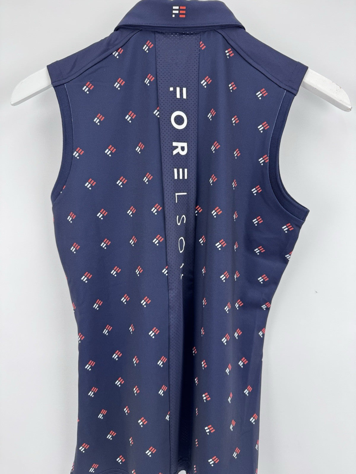 Forelson Buckland Sleeveless Polo Women's XS Patterned Navy Golf Active/318046
