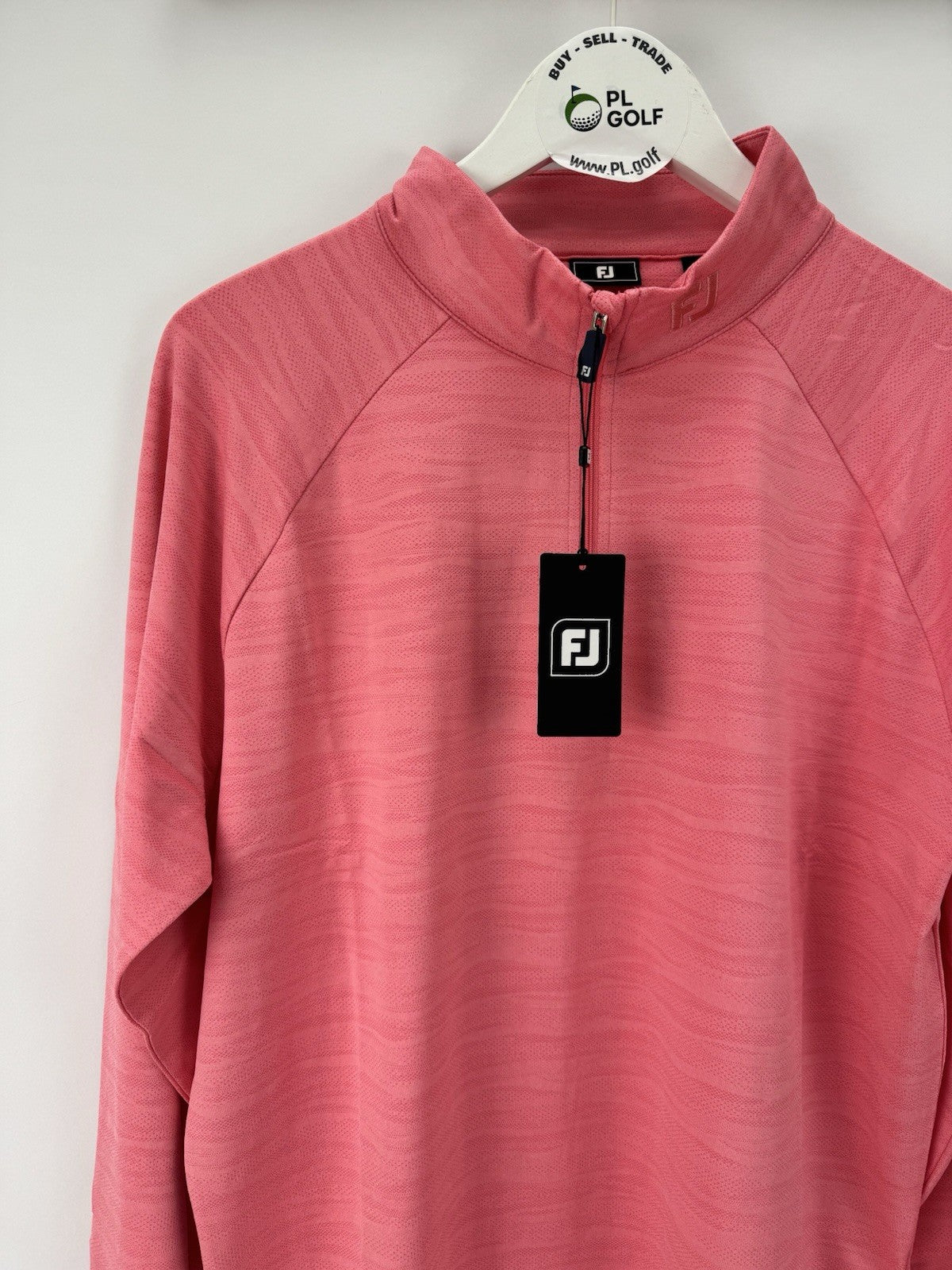 FootJoy Golf Wave Jacquard Chill-Out Zip Pullover Men's Size Large Pink/334365
