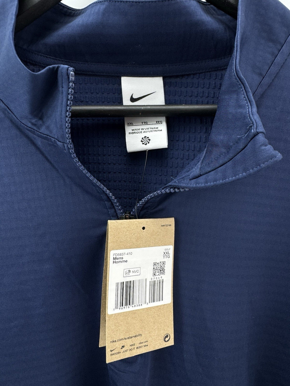 Nike Golf Pullover Victory 1/2 Zip /Light Grey /UK XXL /Navy /New /279558