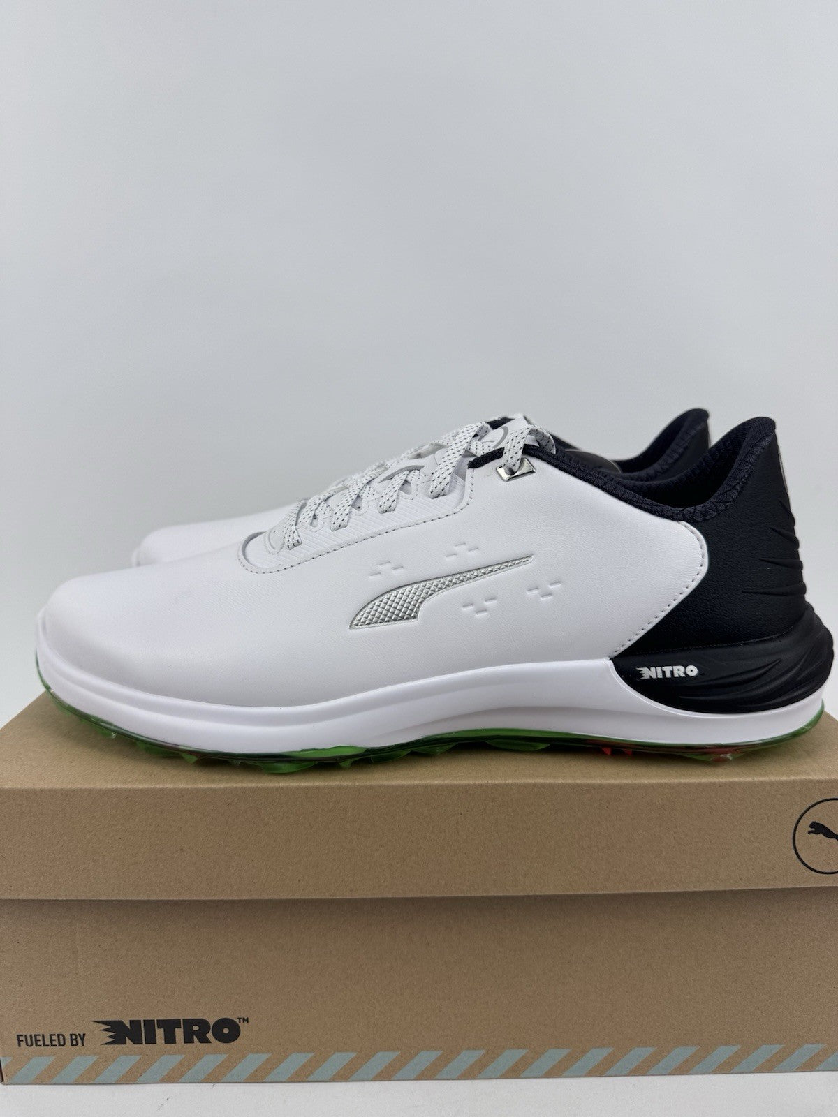 Puma Phantomcat Nitro Men's Golf Shoes Size UK 10 White Black Fluro/320143