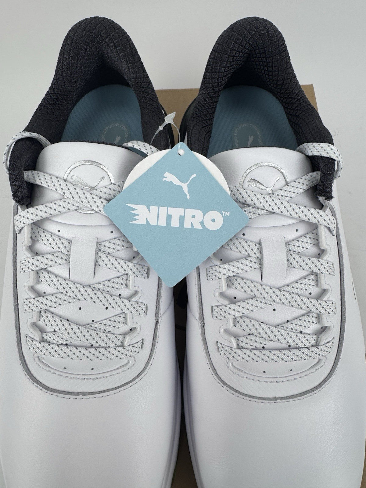 Puma Phantomcat Nitro Men's Golf Shoes Size UK 8 White Black Fluro/320325