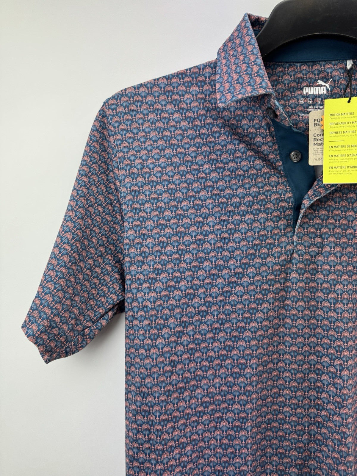 Puma Golf Mens Polo Shirt Mattr Palm Deco UK Men’s Small /New /223162