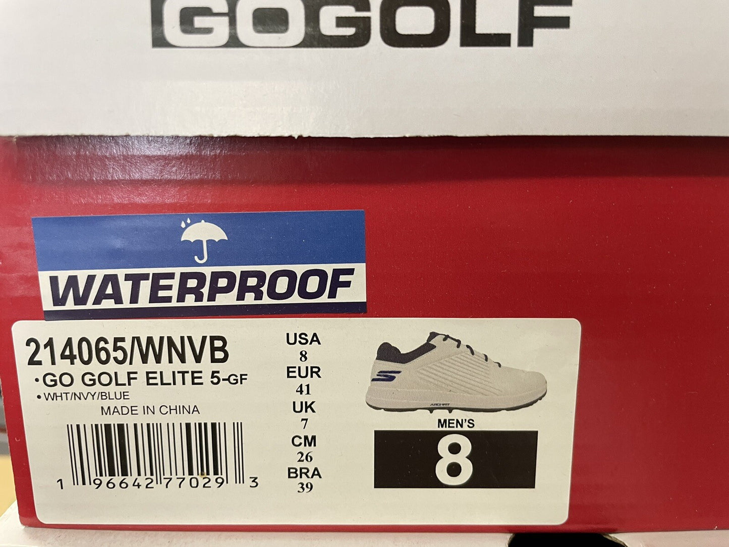 Skechers Elite 5 GF Golf Shoes Arch Fit UK 7 /Waterproof /White/Blue /Brand New11