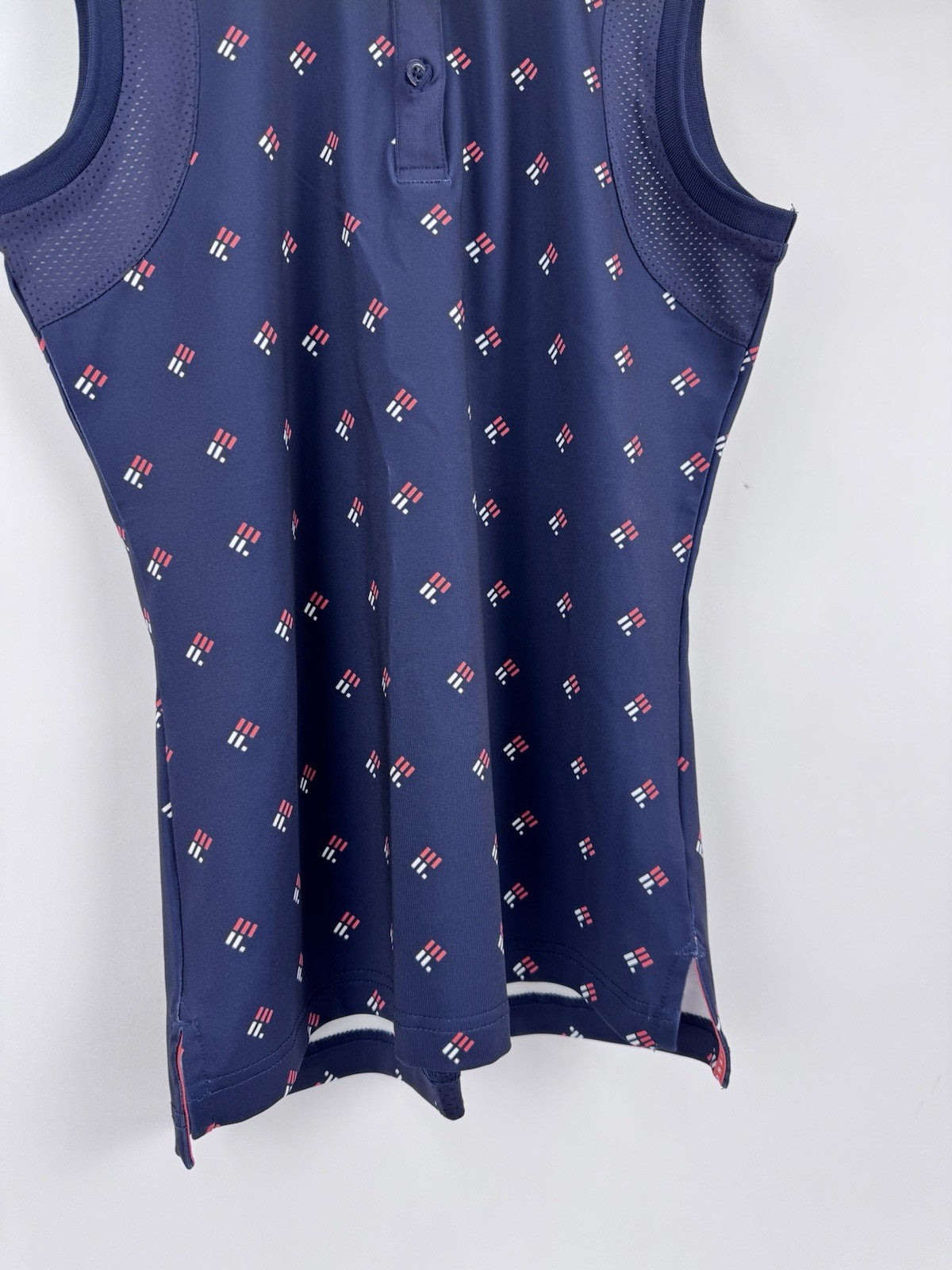 Forelson Buckland Sleeveless Polo Women's XS Patterned Navy Golf Active/318044