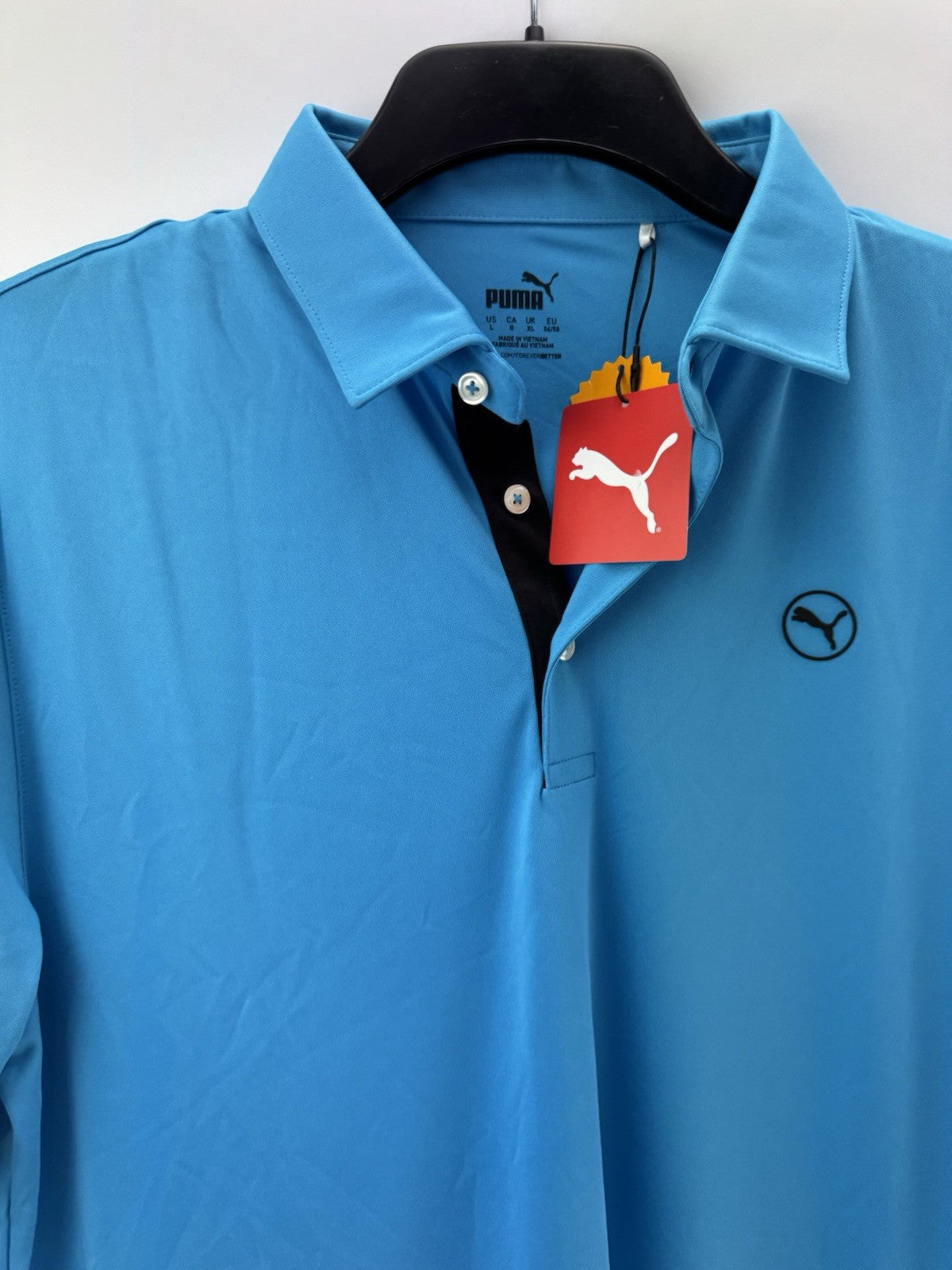Puma Golf Pure Solid Polo Shirt Size UK XL /Blue /New /252493