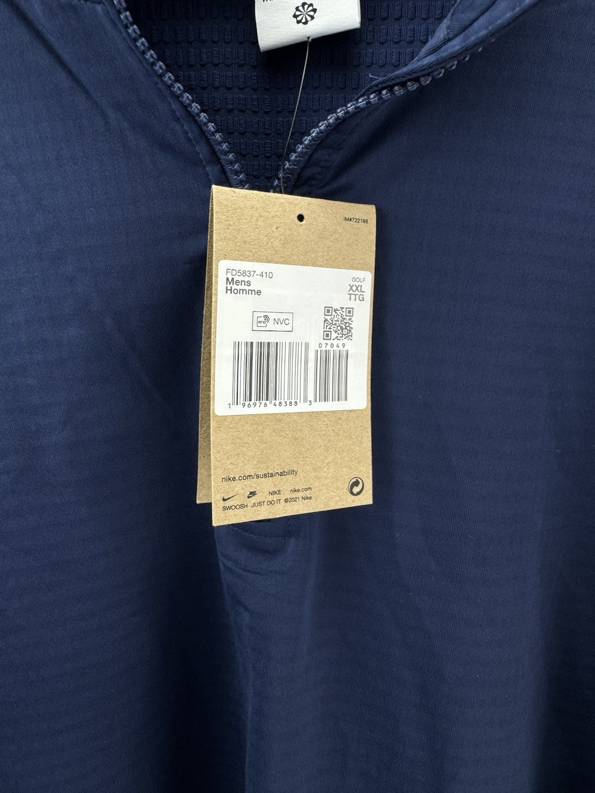 Nike Golf Pullover Victory 1/2 Zip /Light Grey /UK XXL /Navy /New /279557