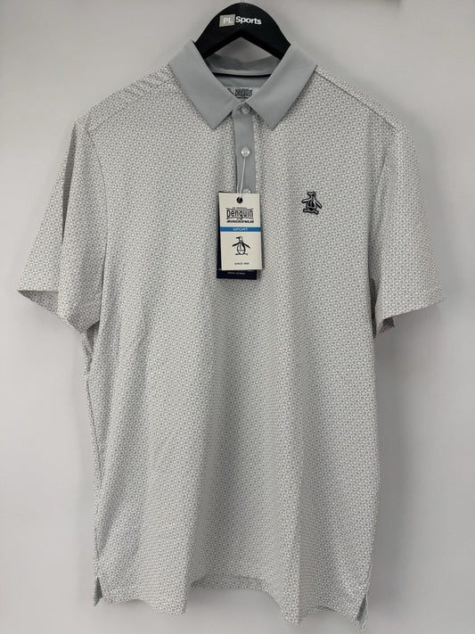Original Penguin Mens Golf Polo Shirt Retro Micro Floral Print Size Medium/353780