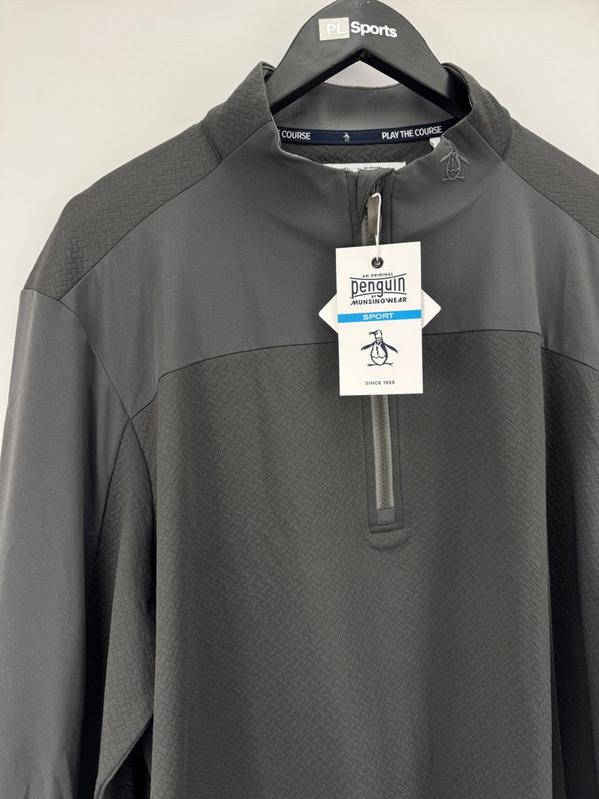 Penguin Golf Quarter Zip Jumper Mens XL Asphalt Grey Lightweight Sport/371213