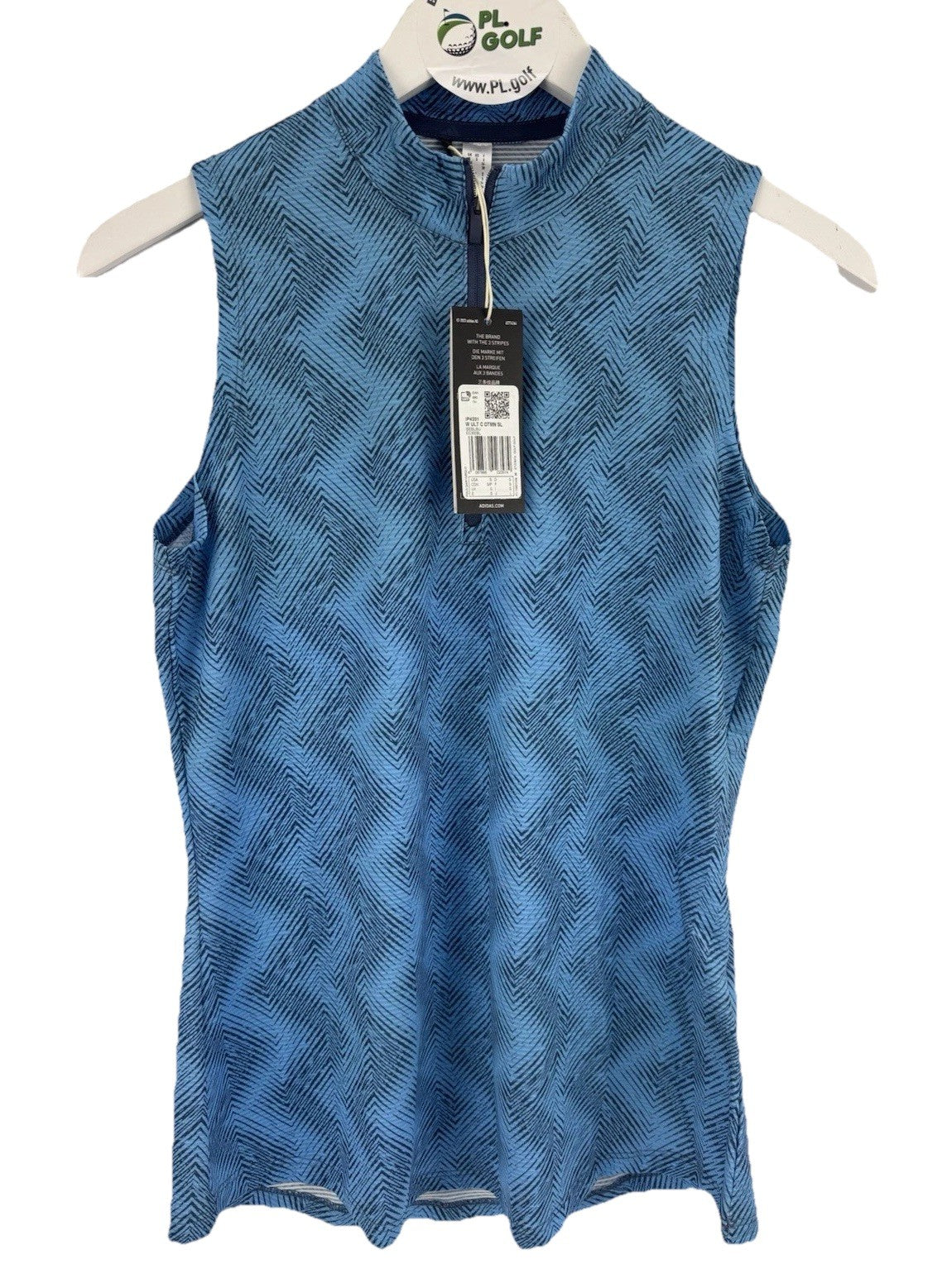 Ladies adidas Ultimate365 Ottoman Printed Sleeveless Polo Size UK Small /318110