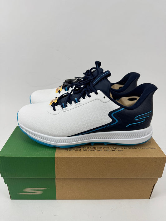 Skechers Go Golf Elite 6 Golf Shoes Mens Size UK 8.5 White Navy Waterproof/349910
