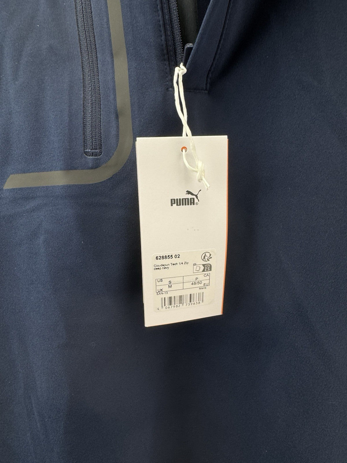 Puma Golf Mens 1/4 Zip Pullover Cloudspun Tech UK Medium /Navy /New /294926