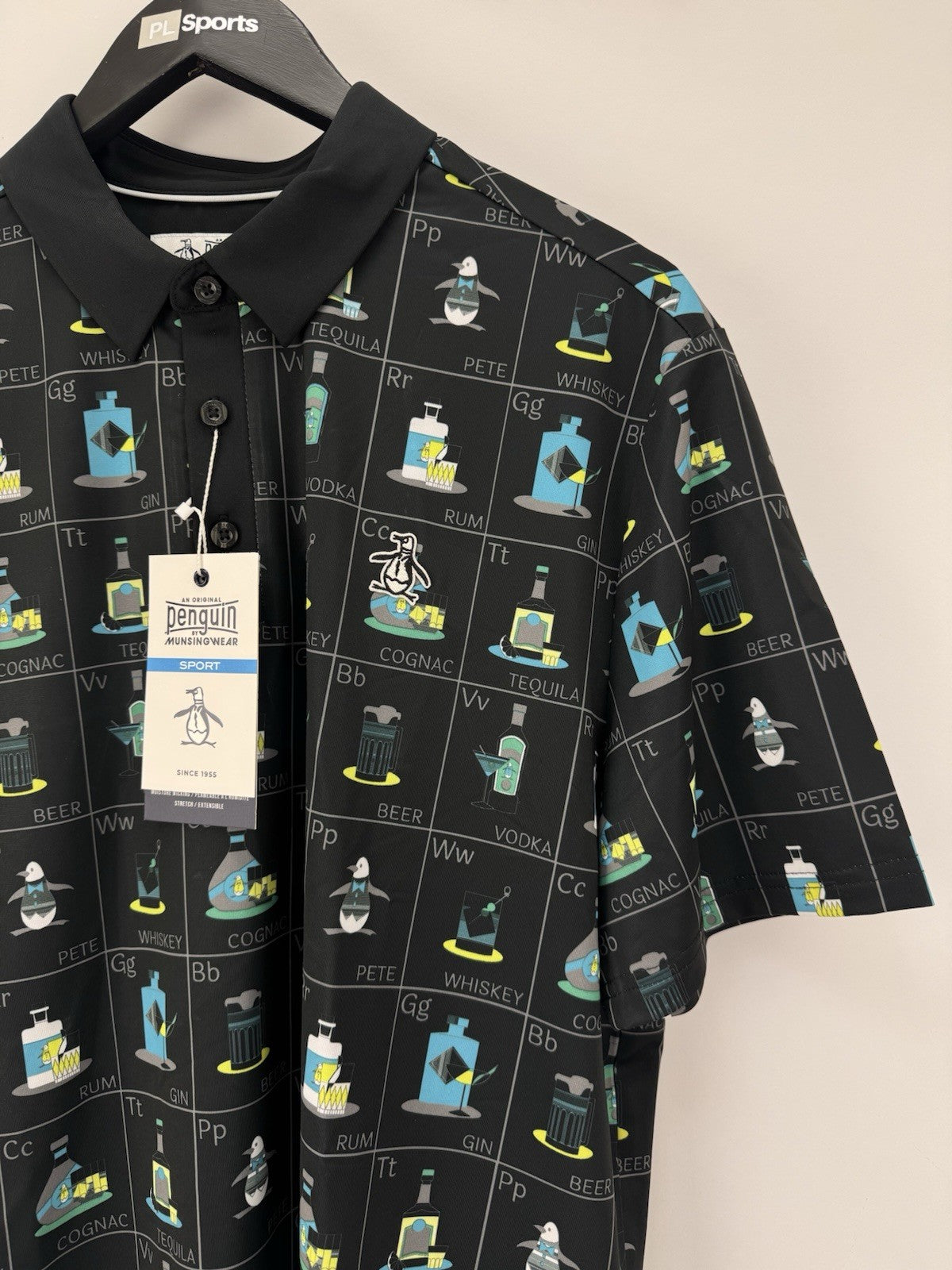 Original Penguin Mens ‘Pete’s Flash Drinking Card’ Golf Polo Size Medium /353771