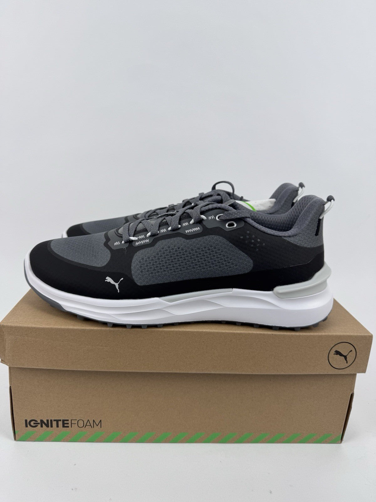 Puma Ignite Elevate X Men's Golf Shoes Size UK 8.5 Slate Black Ash Grey/318380