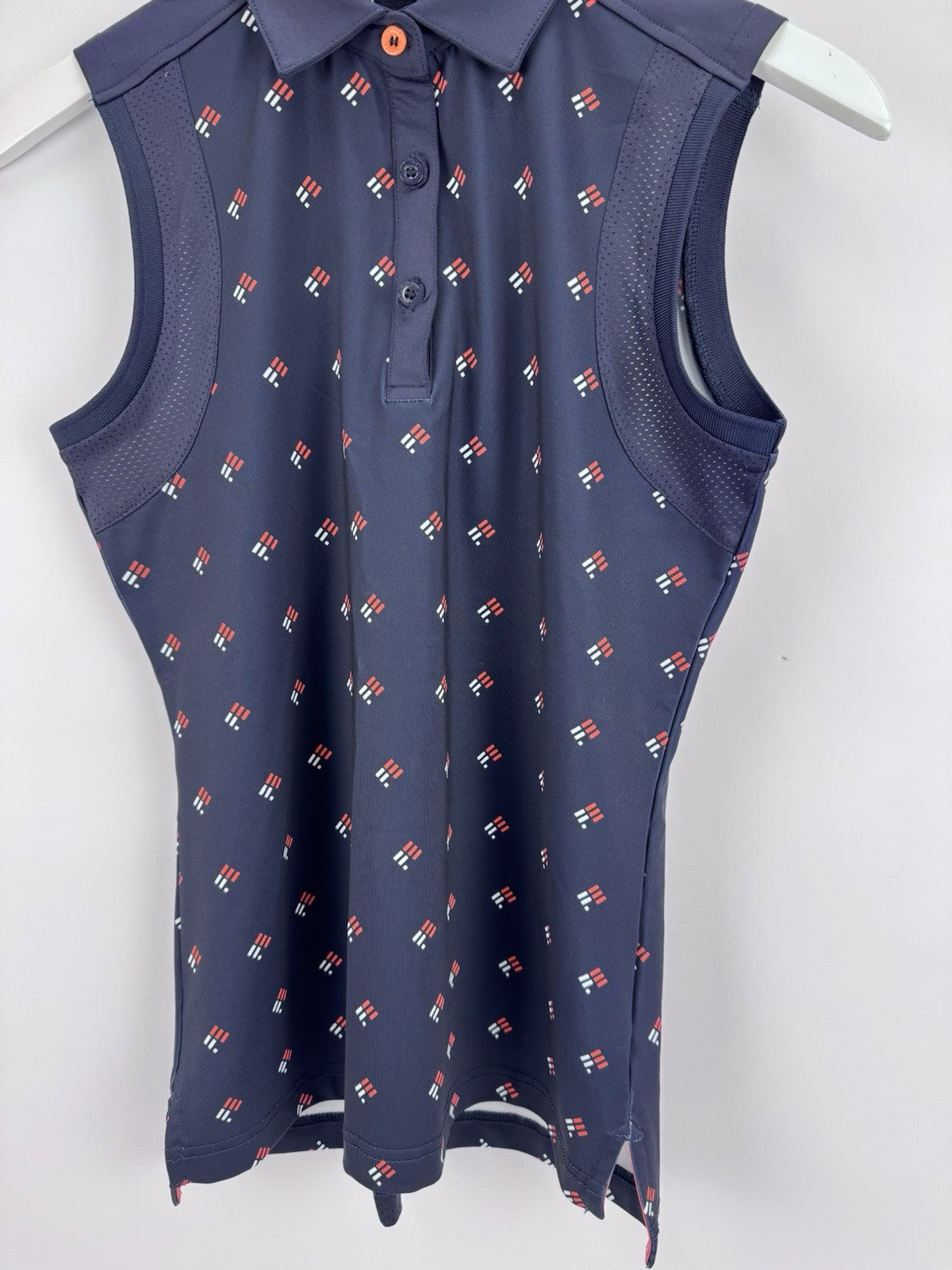 Forelson Buckland Sleeveless Polo Women's XS Patterned Navy Golf Active/318043