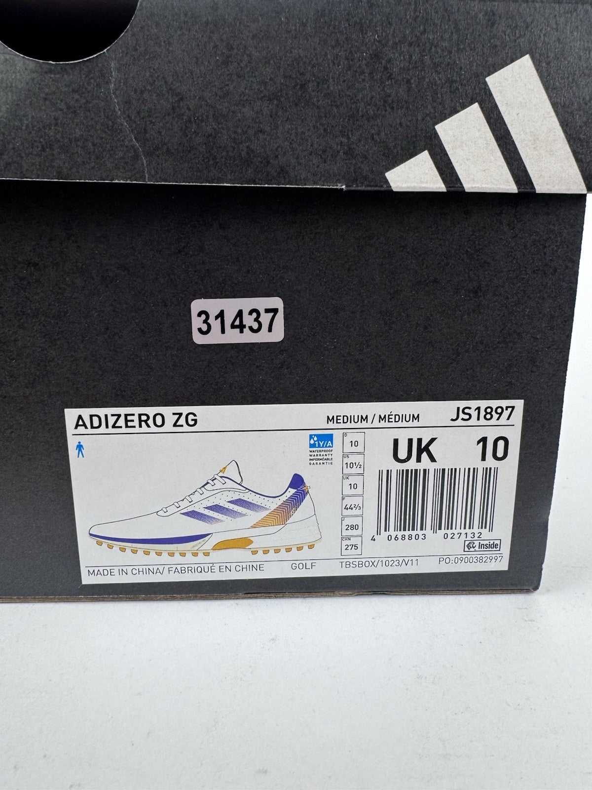 Adidas Adizero ZG Golf Shoes Mens Size UK 10 White Lightweight Comfort/3143710
