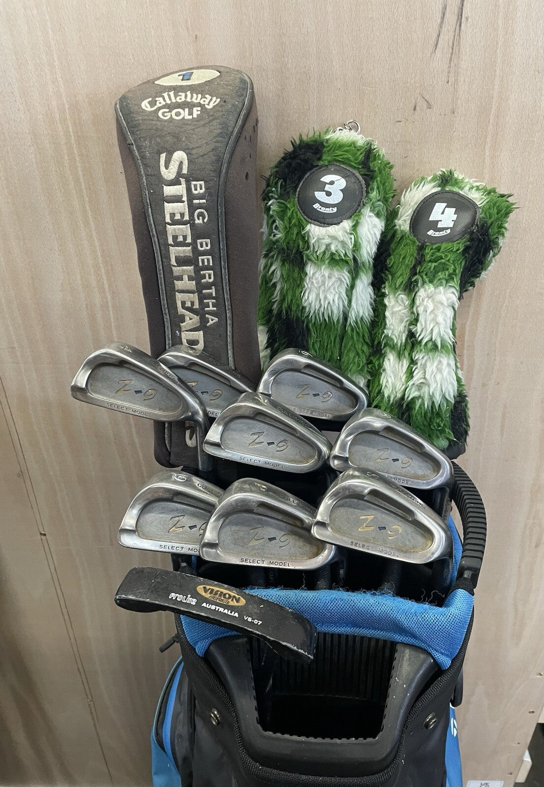 Mens Golf Package Set -1” Regular Flex Graphite 12 Clubs /New Grips /Right /Bag0