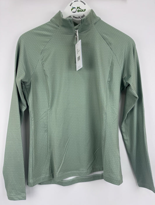 Ping Jasmine Golf Jumper Women's UK Size 12 Green Multi Long Sleeve Zip Up/315140