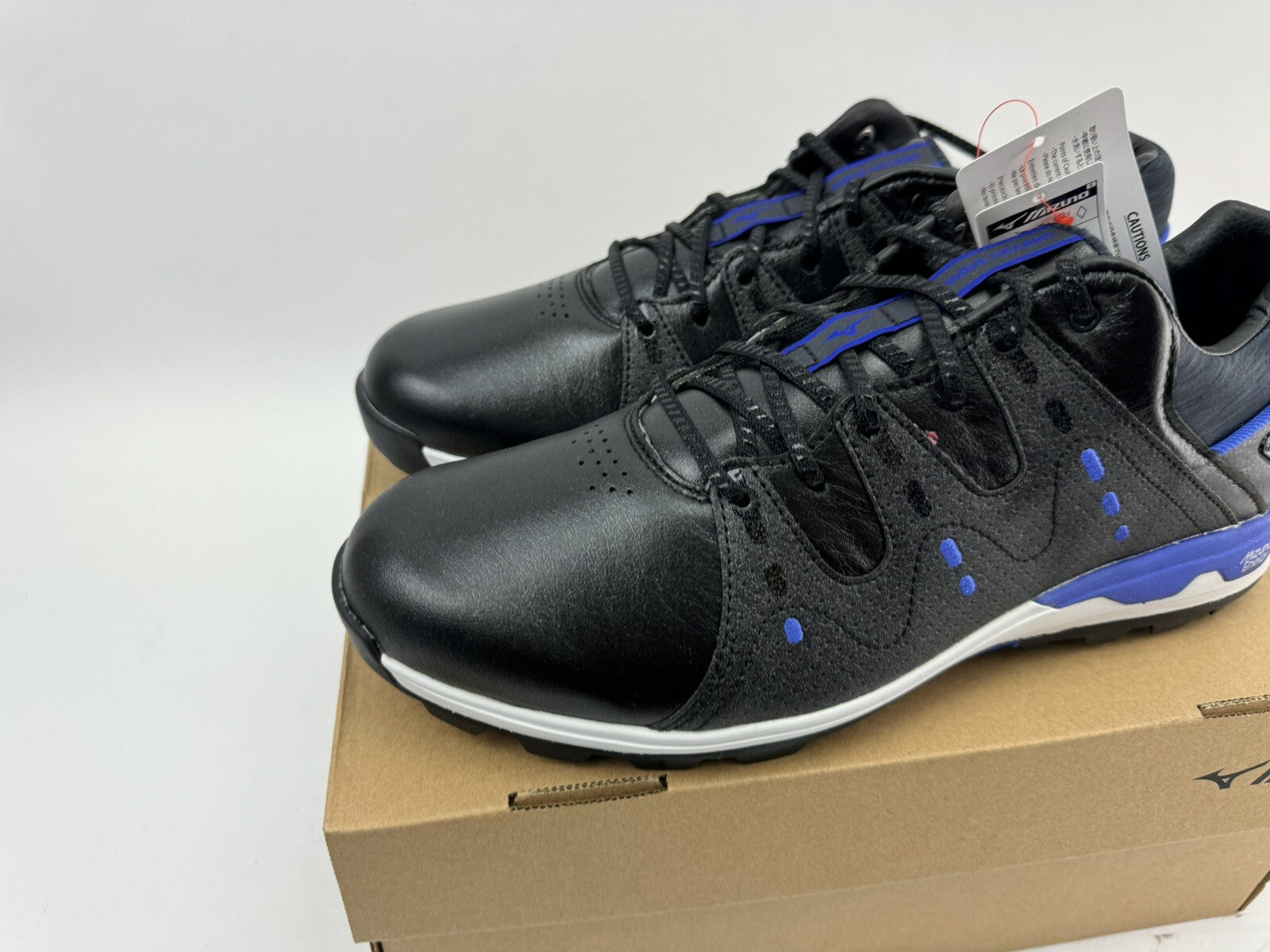 Mizuno Wave Hazard Golf Shoes Mens UK 9 Black/Blue /Spikeless /New /196074