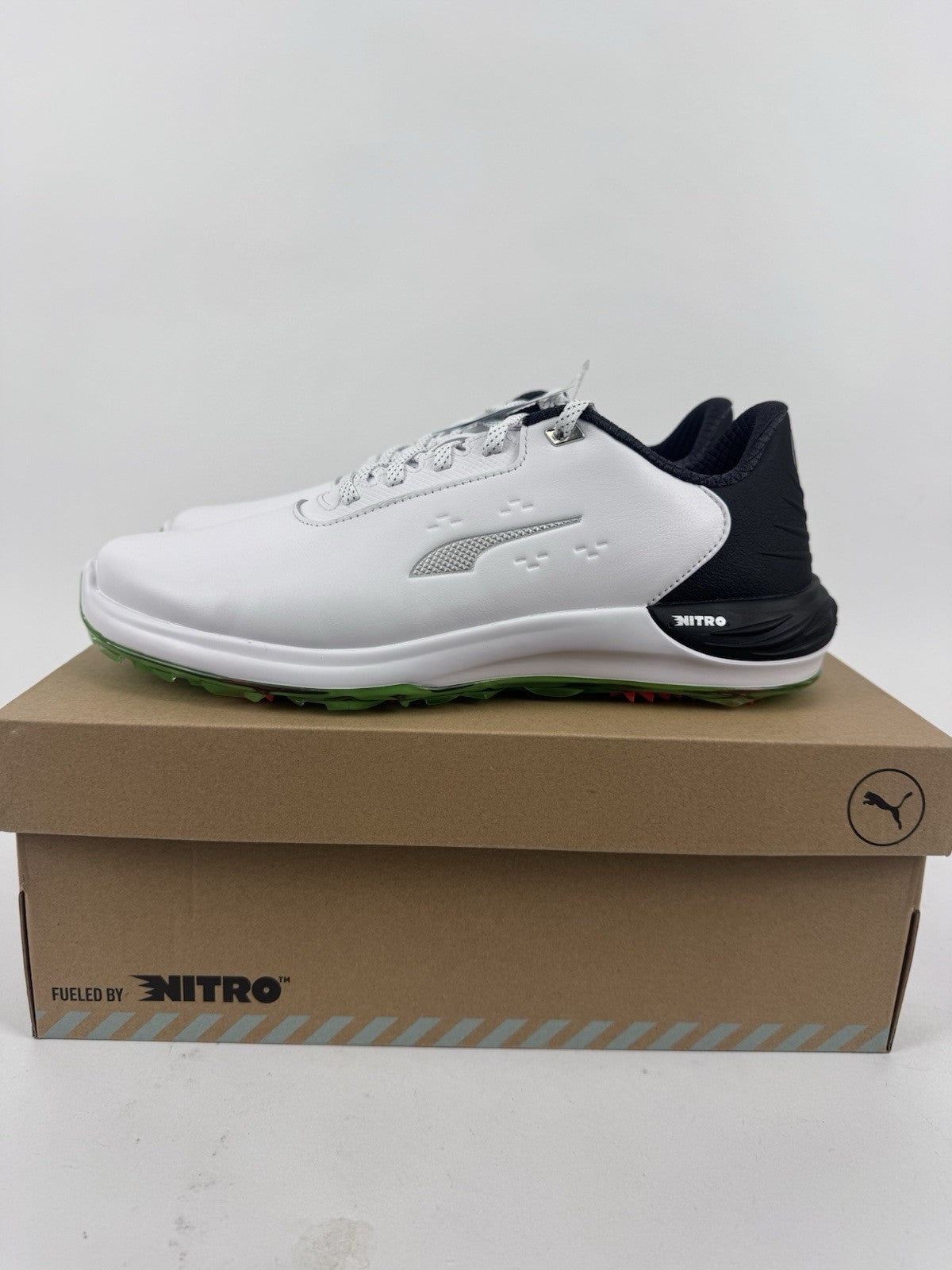 Puma Phantomcat Nitro Men's Golf Shoes Size UK 8 White Black Fluro/320320