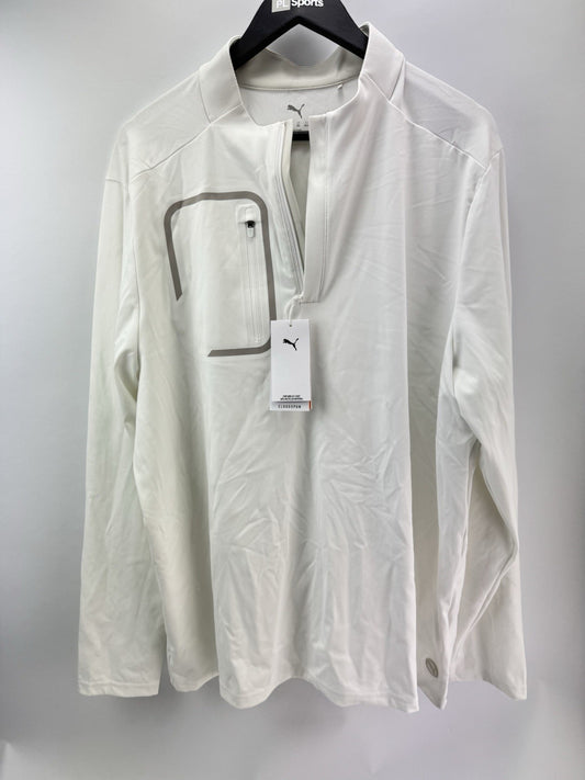Puma Golf Mens 1/4 Zip Pullover Cloudspun Tech UK XXL /White/New /294890